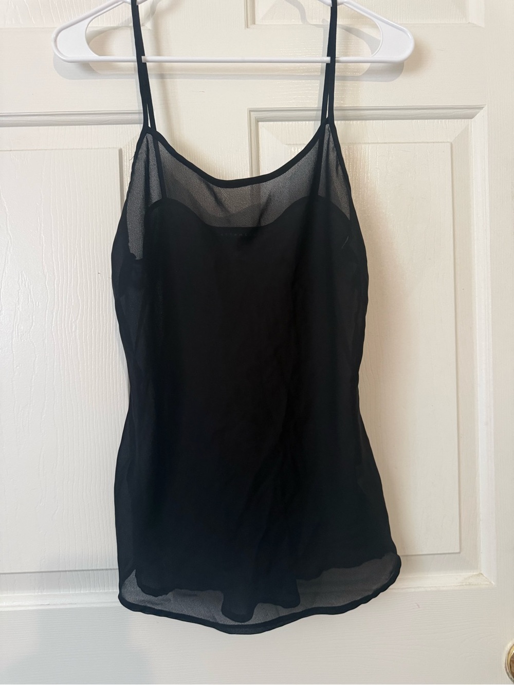 attention Black Sheer Spaghetti-Strap Cami